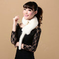 Mink fur scarf fashion Women Whole mink fur shawl winter warm tippet neck wrap - White