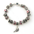 925 Silver Charm Bracelets for Women Flower fish Crystal Murano Glass Beads Jewelry