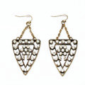 Luxury Crystal Retro punk triangle drop Earrings Gold Plated Women Fashion Jewelry