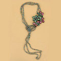 Luxury Fashion Women Choker Sweater chain bead Crystal Flower long Necklace Jewelry - Green