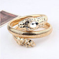 Women Retro Exaggeration Multilayer Rhinestone Crystal Snake Bracelet Jewelry - Gold