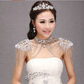 Best Luxury Lace Crystal Zircon Wedding Bridal Shoulder Chain Strap Shawl Necklace jewelry