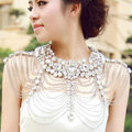 Classic Luxury Water Drop Crystal Wedding Bridal Shoulder Chain Strap Shawl Necklace jewelry