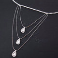 Elegant Multilayer Raindrop Crystal Wedding Bridal Shoulder Chain Strap Shawl Necklace jewelry
