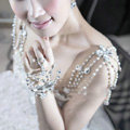 Hot Sell Pearl Crystal Wedding Bridal Shoulder Chain Strap Shawl Necklace jewelry