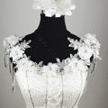 Luxury Crystal  Handmade Lace Flower Wedding Bridal Shoulder Chain Strap Shawl Necklace jewelry