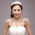 Luxury Rhinestone Round Crystal Wedding Bridal Shoulder Chain Strap Shawl Necklace jewelry