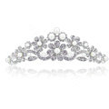 Luxury Bride Pearl Flower Rhinestone Crystal Bridal Hair Crowns Tiaras Wedding Accessories