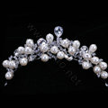 Pretty Bride Pearl Flower Rhinestone Crystal Bridal Hair Crowns Tiaras Wedding Accessories