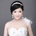 Unique Bride Pearl Flower Rhinestone Crystal Bridal Hair Crowns Tiaras Wedding Accessories