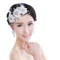 Pretty Bride Jewelry Lace Flower Pearl Crystal Bridal Hair Headband Headpiece Wedding Accessories