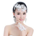 Unique Bride Jewelry Lace Flower Crystal Bridal Hair Headband Headpiece Wedding Accessories