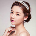 Bling Double Pearl Crystal Bridal Hairwear Hair Hoop Jewelry Wedding Dress Bride Headband Hair Accessories