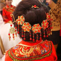 Bride Classic Costume Rhinestone Flower Tassel Headband Cheongsam Wedding Bridal Hair Accessories