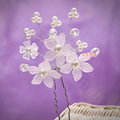 Classic Pearl Crystal Matte Flower Wedding Bride U Shape Hair Clip Comb Fork Bridal Party Hair Accessories