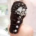 Classic Pearls Crystal Matte Flowers Wedding Bride U Shape Hair Clip Comb Fork Bridal Party Hair Accessories