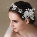 Classic Rhinestone Pearl Lace Flower Hairwear Wedding Bride Headband Bridal Hair Accessories
