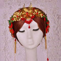 Elegant Bride Classic Costume Tassel Phoenix Coronet Hair Headband Cheongsam Wedding Bridal Hair Accessories