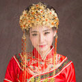 Luxury Agate Beads Tassel Phoenix Coronet Chinese style Wedding Bridal Cheongsam Classical Hair Accessories