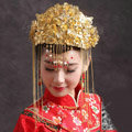 Luxury Bride Chinese style Costume Tassel Gold Phoenix Coronet Wedding jewelry Bridal Cheongsam Hair Accessories
