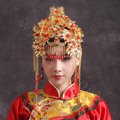 Luxury Bride Chinese style Costume Tassel Phoenix Coronet Cheongsam Wedding jewelry Bridal Hair Accessories