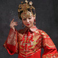 Luxury Bride Chinese style Costume Tassel Phoenix Coronet Wedding jewelry Bridal Cheongsam Hair Accessories