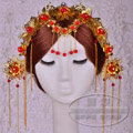 Luxury Bride Classic Costume Tassel Phoenix Coronet Hair Comb Cheongsam Wedding Bridal Hair Accessories
