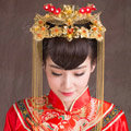 Luxury Classic Costume Phoenix Coronet Tassel Hair Clasp Cheongsam Chinese style Married Bridal Hair Accessories