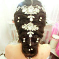 Luxury Raindrop Crystal Flower Wedding Bride Headband Bridal Party Hair Clip Comb Accessories
