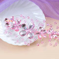 Plum flower Pink Crystal Bead Hairwear Wedding Bride Headband Bridal Party Dress Hair Accessories