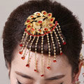 Simple Bride Flower Tassel Phoenix Coronet Hair Comb Cheongsam Wedding Bridal Hair Accessories