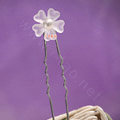 Simple Pearl Matte Flower Wedding Bride U Shape Hair Clip Comb Fork Bridal Party Hair Accessories