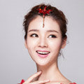 Unique Bling Crystal Flower Tassel Bridal Hair Clasp Classic Cheongsam Wedding Bride Hair Accessories