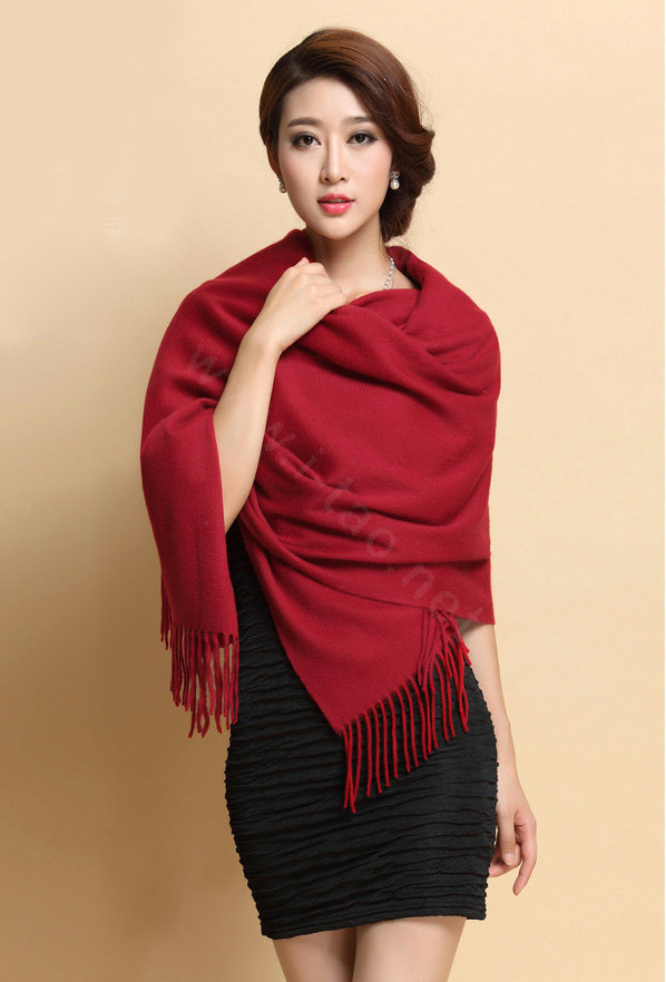 Buy Wholesale Classic Solid Color Long Wool Shawls Berber Fleece Scarf ...