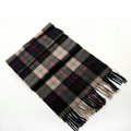 Fashion England Lattice Long Wool Scarf Man Winter Thicken Cashmere Tassels Muffler - Black+Beige