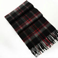 Fashion England Lattice Long Wool Scarf Man Winter Thicken Cashmere Tassels Muffler - Black+Red