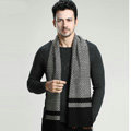 Fashion Retro Britain Lattice Wool Scarf Man Winter Thicken Cashmere Tassels Muffler - Black