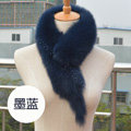 Luxury Classic Short Fox Fur Scarf Women Winter Warm Neck Wrap Fox Fur Collar - Ink blue