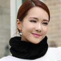 Top Grade Mink Fur Scarf Women Winter Warm Neck Wrap Knitted Fur Collar - Black