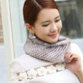 Top Grade Mink Fur Scarf Women Winter Warm Neck Wrap Knitted Fur Collar - White