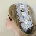 Beautiful Crystal beads Bridal Hairwear Lace Flower Hair Hoop Wedding Hair Accessories