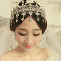 Classic Wedding Jewelry Gauze Crystal Tassel Tiaras Bridal Rhinestone Crown Hair Accessories