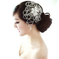 Elegant Wedding Headdress Jewelry Hollow Flower Crystal Beads Bridal Headband Hair Accessories
