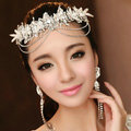Elegant Wedding Headdress Jewelry Tassel Lace Flower Crystal Bridal Headband Hair Accessories