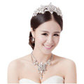 Fashion Unique Wedding Jewelry Sets Flower Crystal Tiara & Earrings & Bridal Tassel Necklace