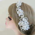High Quality Crystal beads Bridal Hairwear Pearl Lace Flower Hair Hoop Wedding Hair Accessories