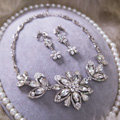 High Quality Fashion Wedding Banquet Jewelry Sets Flower Crystal Earrings & Bridal Necklace