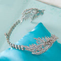 Luxury Antique Wedding Jewelry Leaf Crystal Tiaras Bridal Rhinestone Hair Hoop Accessories