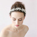Luxury Beaded Crystal Hair Vine Flower Pearl Hairwear Bridal Wedding Hair Hoop Accessories