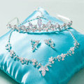 Luxury Classic Wedding Jewelry Sets Crystal Flower Vine Tiara & Earrings & Bridal Zircon Necklace